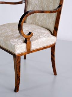 Carl Malmsten Pair of Carl Malmsten Armchairs in Birch and Satinwood Bodafors Sweden 1930s - 2484363