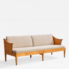 Carl Malmsten Sofa with Birch and Fabric Sweden 1950s - 4770988