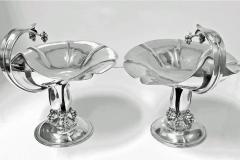 Carl Poul Petersen Pair of Carl Poul Petersen Sterling Silver Compotes Montreal circa 1940 - 3345363