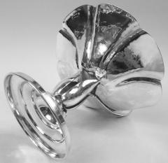 Carl Poul Petersen Pair of Poul Petersen Danish Modern Sterling Silver Lilypad Compotes - 3773843