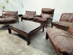 Carl Straub Leather Lounge Set 1960s Attributed to Carl Straub - 4485616
