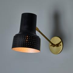 Carl Thore 1960s Carl Thore Perforated Black and Brass Wall Lamp - 4000893