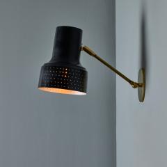 Carl Thore 1960s Carl Thore Perforated Black and Brass Wall Lamp - 4000896