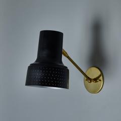 Carl Thore 1960s Carl Thore Perforated Black and Brass Wall Lamp - 4000897