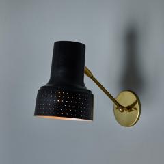 Carl Thore 1960s Carl Thore Perforated Black and Brass Wall Lamp - 4000899