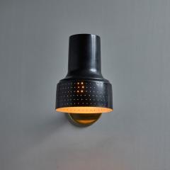 Carl Thore 1960s Carl Thore Perforated Black and Brass Wall Lamp - 4000901