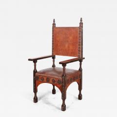 Carlo Bugatti CARLO BUGATTI PEWTER INLAID AND WALNUT UPHOLSTERED ARMCHAIR - 2951965