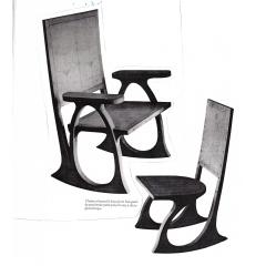 Carlo Bugatti Carlo Bugatti Parchment Paper And Wood Sculptural Chair Italy 30s - 1796686
