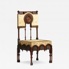 Carlo Bugatti Rare Copper and Parchment Side Chair by Carlo Bugatti - 4329374