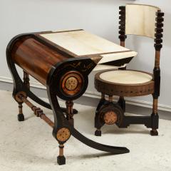 Carlo Bugatti Style Writing Desk with Chair - 1044232