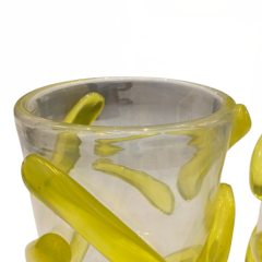 Carlo Colizza Colizza Murano Glass Neon Yellow Vases - 4005739