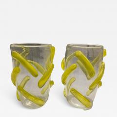 Carlo Colizza Colizza Murano Glass Neon Yellow Vases - 4010358