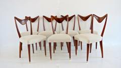 Carlo Enrico Rava Set of Seven Walnut Dining Room Chairs by Arch Carlo Enrico Rava Milano 1940 - 1713289