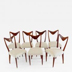 Carlo Enrico Rava Set of Seven Walnut Dining Room Chairs by Arch Carlo Enrico Rava Milano 1940 - 1717772