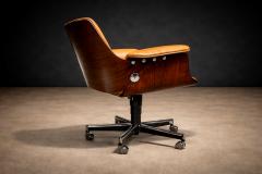 Carlo Fongaro Dinamarquesa Armchair in Rosewood Leather Carlo Fongaro 1970s - 4546821