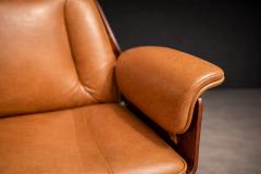 Carlo Fongaro Dinamarquesa Armchair in Rosewood Leather Carlo Fongaro 1970s - 4546823