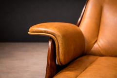 Carlo Fongaro Dinamarquesa Armchair in Rosewood Leather Carlo Fongaro 1970s - 4546826
