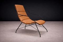Carlo Hauner Armchair in Brown Leather Iron Carlo Hauner 1950s - 4546504