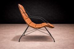 Carlo Hauner Armchair in Brown Leather Iron Carlo Hauner 1950s - 4546508