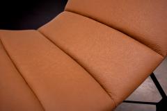 Carlo Hauner Armchair in Brown Leather Iron Carlo Hauner 1950s - 4546510