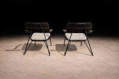 Carlo Hauner Armchairs in Ebonized Wood Metal Carlo Hauner 1950s - 4547100