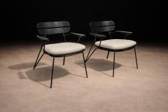 Carlo Hauner Armchairs in Ebonized Wood Metal Carlo Hauner 1950s - 4547105