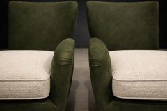Carlo Hauner Armchairs with Pouf in Cavi na Wood Mohair Boucl by Carlo Hauner Brazil - 4557781
