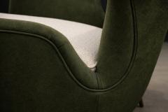 Carlo Hauner Armchairs with Pouf in Cavi na Wood Mohair Boucl by Carlo Hauner Brazil - 4557783