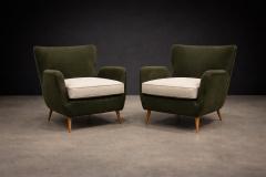 Carlo Hauner Armchairs with Pouf in Cavi na Wood Mohair Boucl by Carlo Hauner Brazil - 4557789