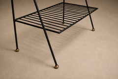 Carlo Hauner Attributed to Carlo Hauner Rosewood Glass and Steel Side Table - 4763781