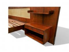 Carlo Hauner Bed with Headrest in Rosewood Carlo Hauner for Forma 1950s - 4335587