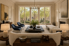 Carlo Hauner Brazilian Concha Armchairs in Iron and Dedars Blue Mohair Carlo Hauner - 4707635
