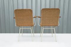 Carlo Hauner Brazilian Mid Century Pair of Armchairs in Cane Iron by Carlo Hauner c 1950s - 3821279