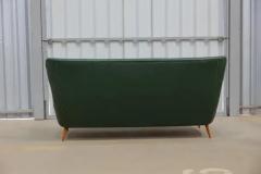 Carlo Hauner Brazilian Mid Century Sofa in Hardwood Leather and Fabric by Carlo Hauner 1950s - 3761436