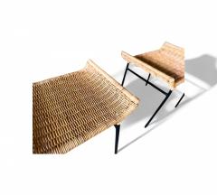 Carlo Hauner Brazilian Modern Caned Stools with Iron Frame Carlo Hauner 1950s - 4416916