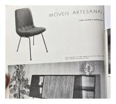 Carlo Hauner Brazilian Modern Chairs in Metal and Fabric by Carlo Hauner 1950s Brazil - 3357520