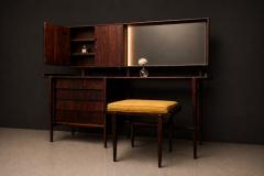 Carlo Hauner Brazilian Modern Dresser with Stool in Rosewood Carlo Hauner for Forma - 4594173