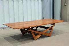 Carlo Hauner Brazilian Modern Foldable Dining Coffee Table in Hardwood Carlo Hauner Brazil - 3344460