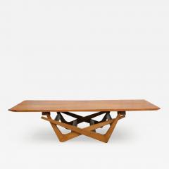 Carlo Hauner Brazilian Modern Foldable Dining Coffee Table in Hardwood Carlo Hauner Brazil - 3374489