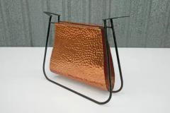Carlo Hauner Brazilian Modern Magazine Rack in Copper Iron by Carlo Hauner 1950s Brazil - 3186512