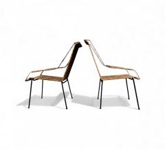 Carlo Hauner Brazilian Modern Pair of Armchairs Cane Iron Carlo Hauner 1950s - 4431828