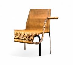 Carlo Hauner Brazilian Modern Pair of Armchairs Cane Iron Carlo Hauner 1950s - 4431833