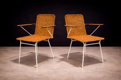 Carlo Hauner Brazilian Modern Pair of Armchairs in Cane Iron Carlo Hauner 1950s - 4548124