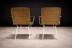 Carlo Hauner Brazilian Modern Pair of Armchairs in Cane Iron Carlo Hauner 1950s - 4548125