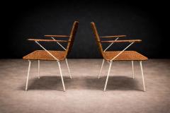 Carlo Hauner Brazilian Modern Pair of Armchairs in Cane Iron Carlo Hauner 1950s - 4548132