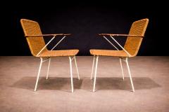Carlo Hauner Brazilian Modern Pair of Armchairs in Cane Iron Carlo Hauner 1950s - 4548133