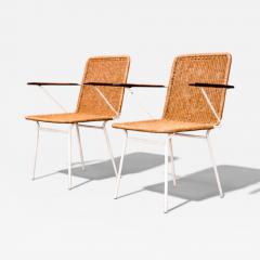 Carlo Hauner Brazilian Modern Pair of Armchairs in Cane Iron Carlo Hauner 1950s - 4548184