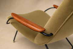 Carlo Hauner Brazilian Modern Pair of Armchairs in Rosewood Metal Velvet by Carlo Hauner - 4712583