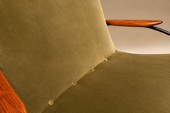 Carlo Hauner Brazilian Modern Pair of Armchairs in Rosewood Metal Velvet by Carlo Hauner - 4712588