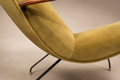 Carlo Hauner Brazilian Modern Pair of Armchairs in Rosewood Metal Velvet by Carlo Hauner - 4712590